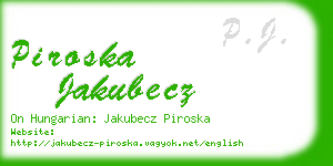 piroska jakubecz business card